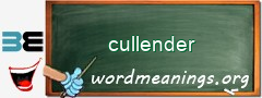 WordMeaning blackboard for cullender